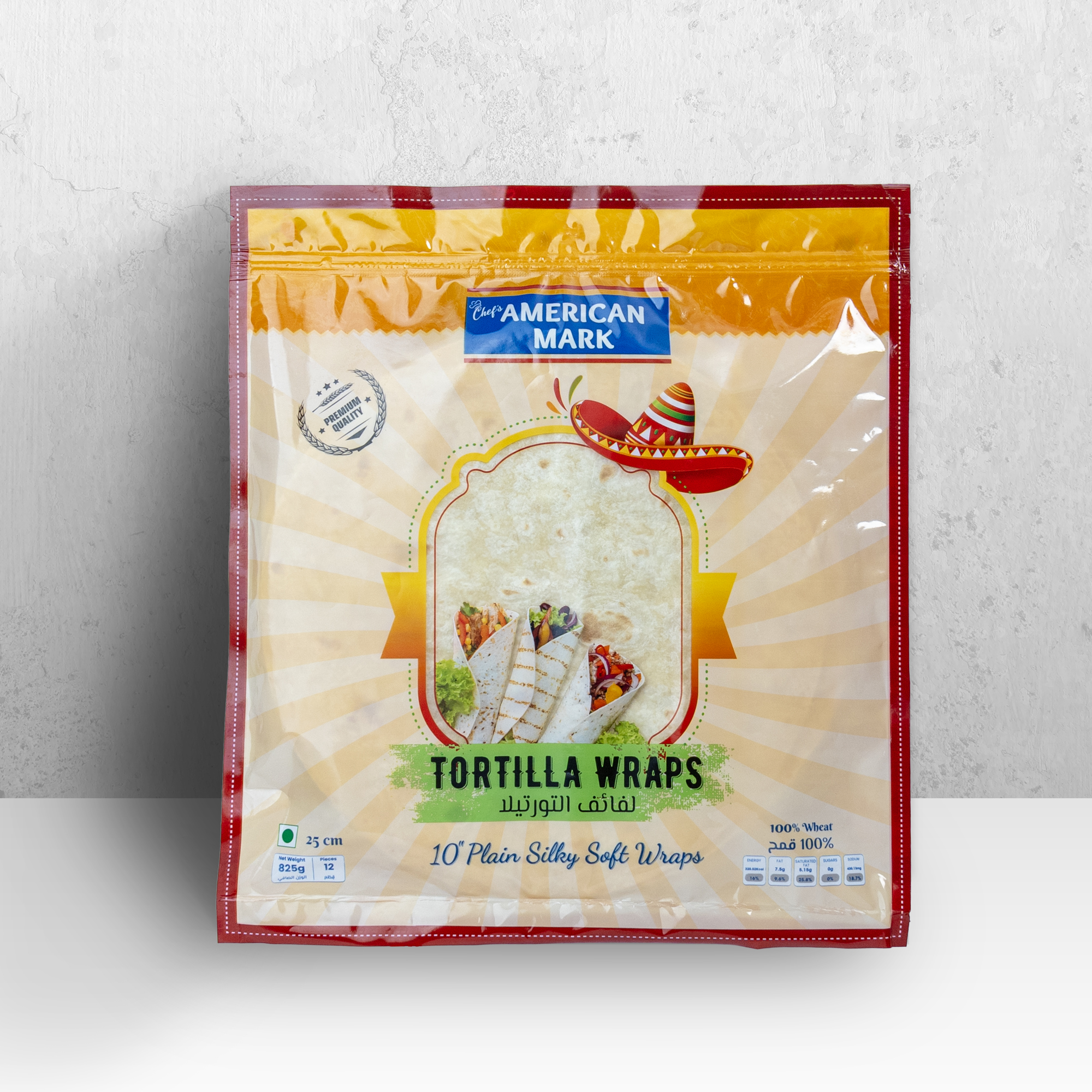 AM10inchTortillaPackFront2.jpg Tortilla Wrap - 10 inch (825gm/12 pcs) | American Mark - Image 1