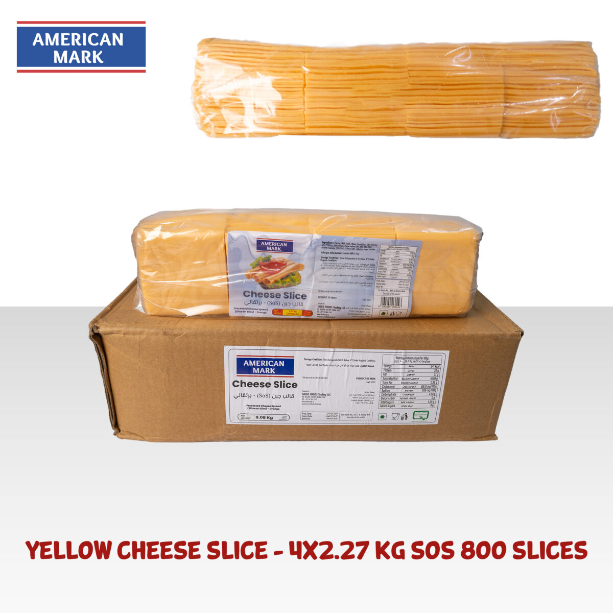 Yellow Cheese Slice 4x2.27 kg (800 Slices) - 100% Dairy | American Mark - Image 2