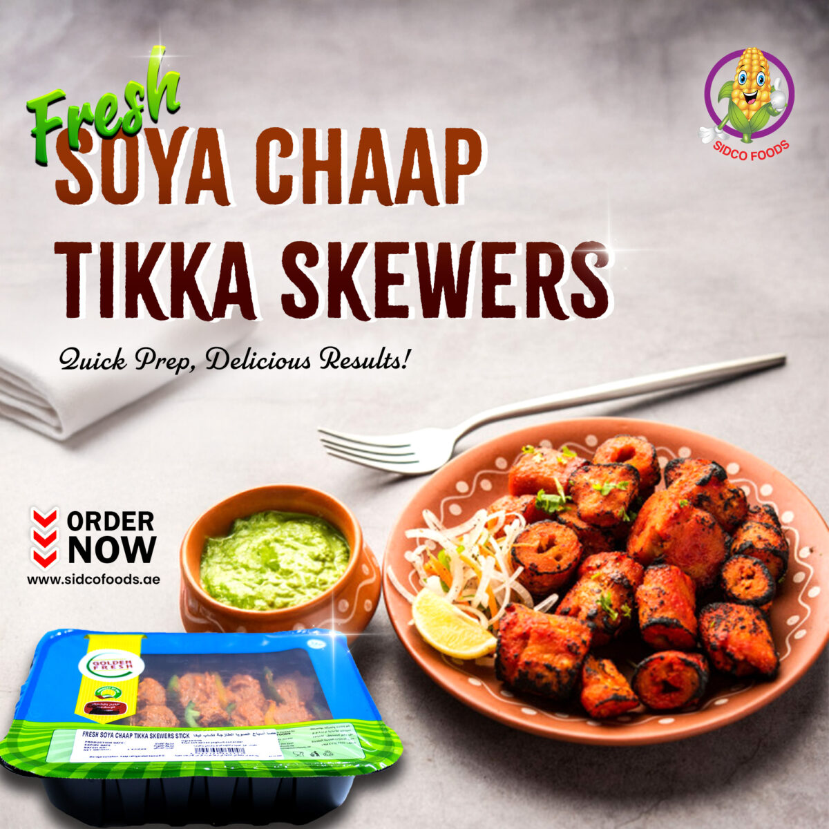 Fresh Soya Chaap Tikka (3 Skewers) | Golden Fresh - Image 5