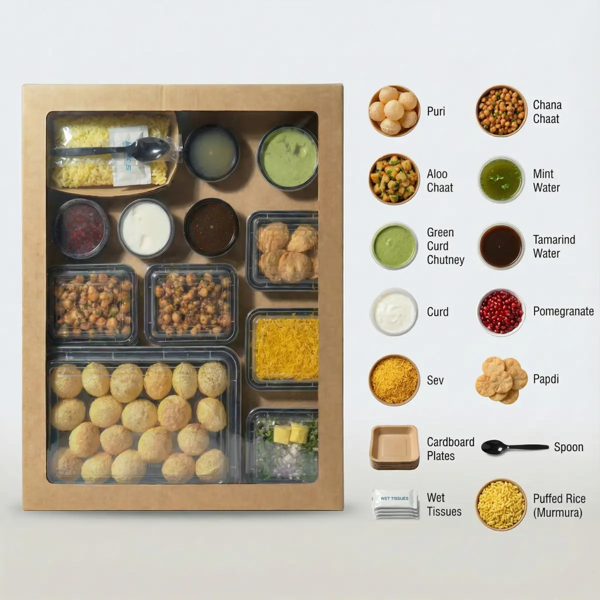 Premium 4 IN 1 Pani Puri + Chaat + Bhel Party Box for 5 people - Image 4