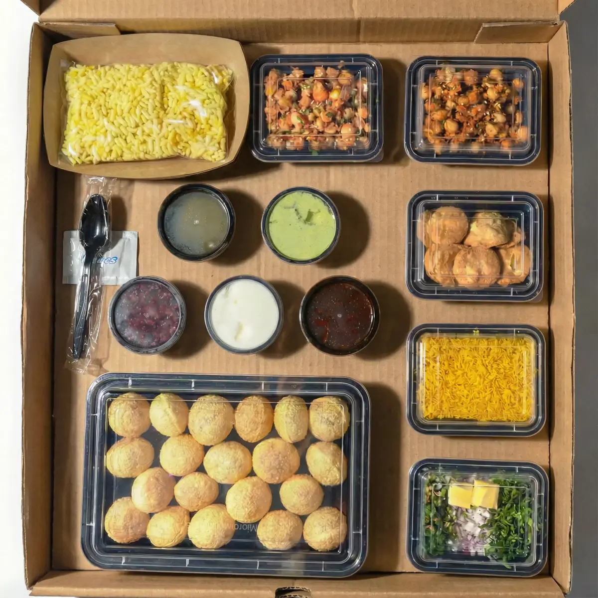 Premium 4 IN 1 Pani Puri + Chaat + Bhel Party Box for 10 people - Image 2