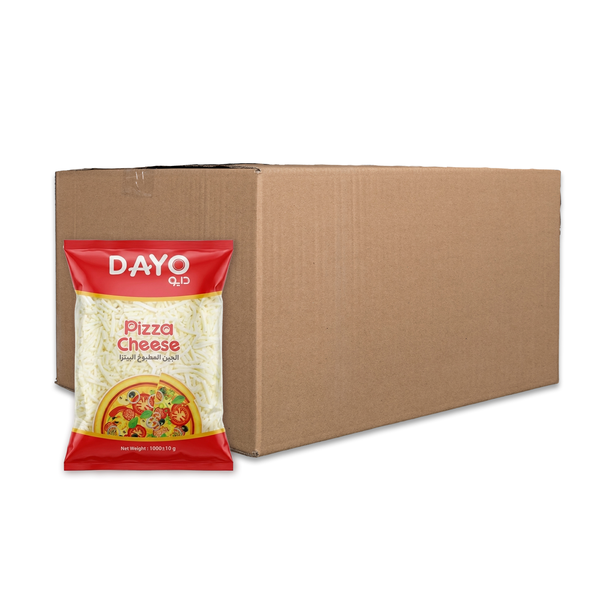 dayo pizza cheese CARTON Shredded Mozzarella Cheese 10x1kg Bulk | Dayo - Image 1