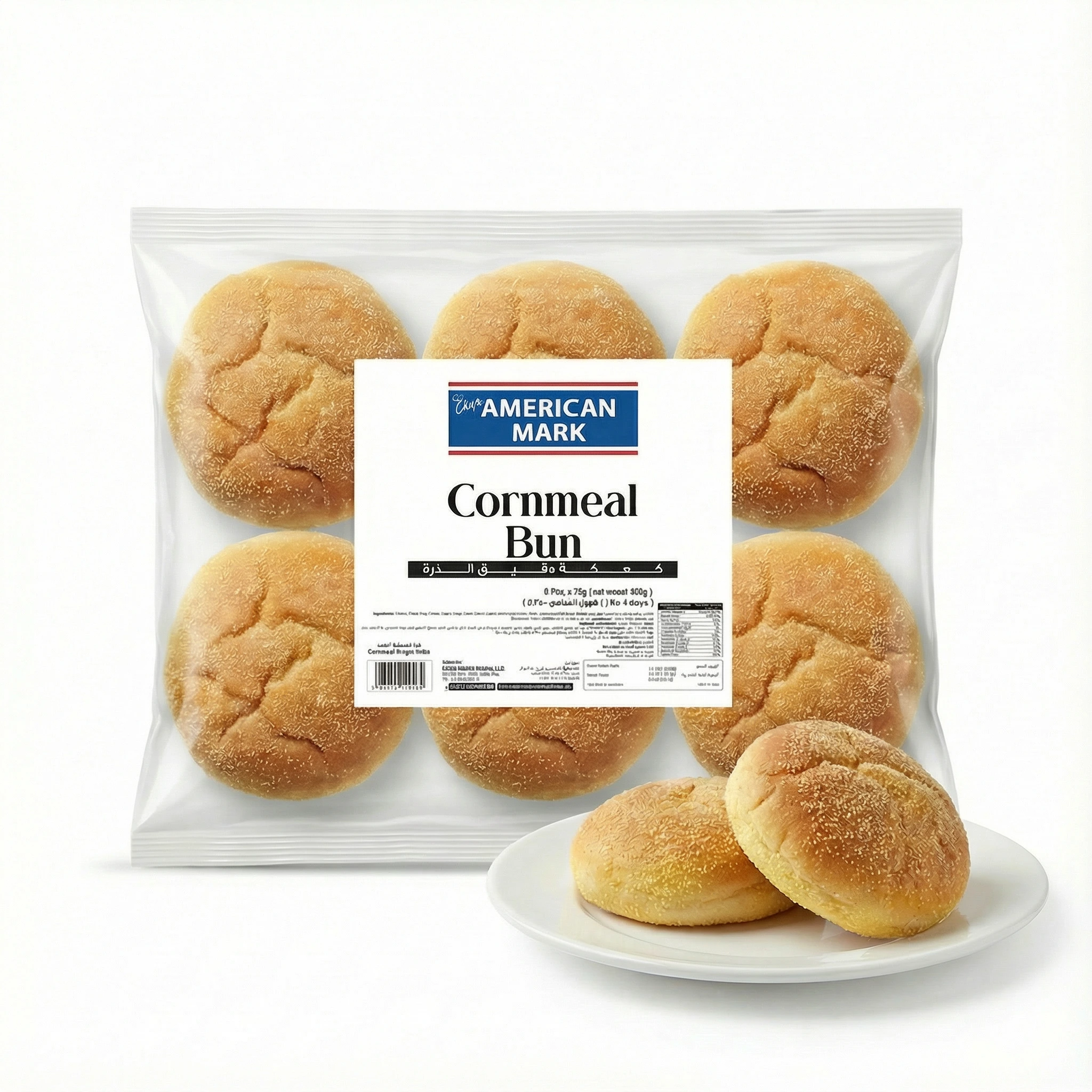 freepik__replace-arabic-text-with-this-__89163 Cornmeal Bun 4.5 inch – 6pcs (450g) | American Mark - Image 1