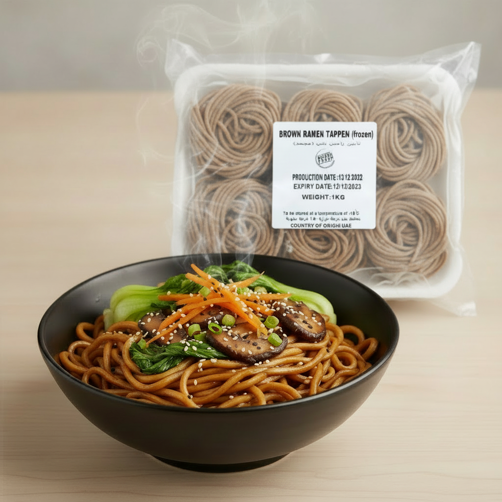 brown-rammen.png Brown Ramen Tappen Noodles (1 Kg) - Image 1