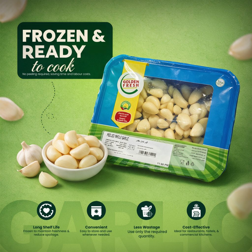 Golden Fresh frozen peeled garlic
