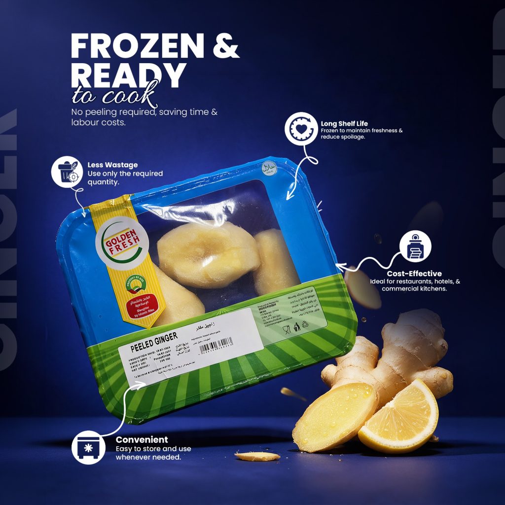 Golden Fresh frozen peeled ginger