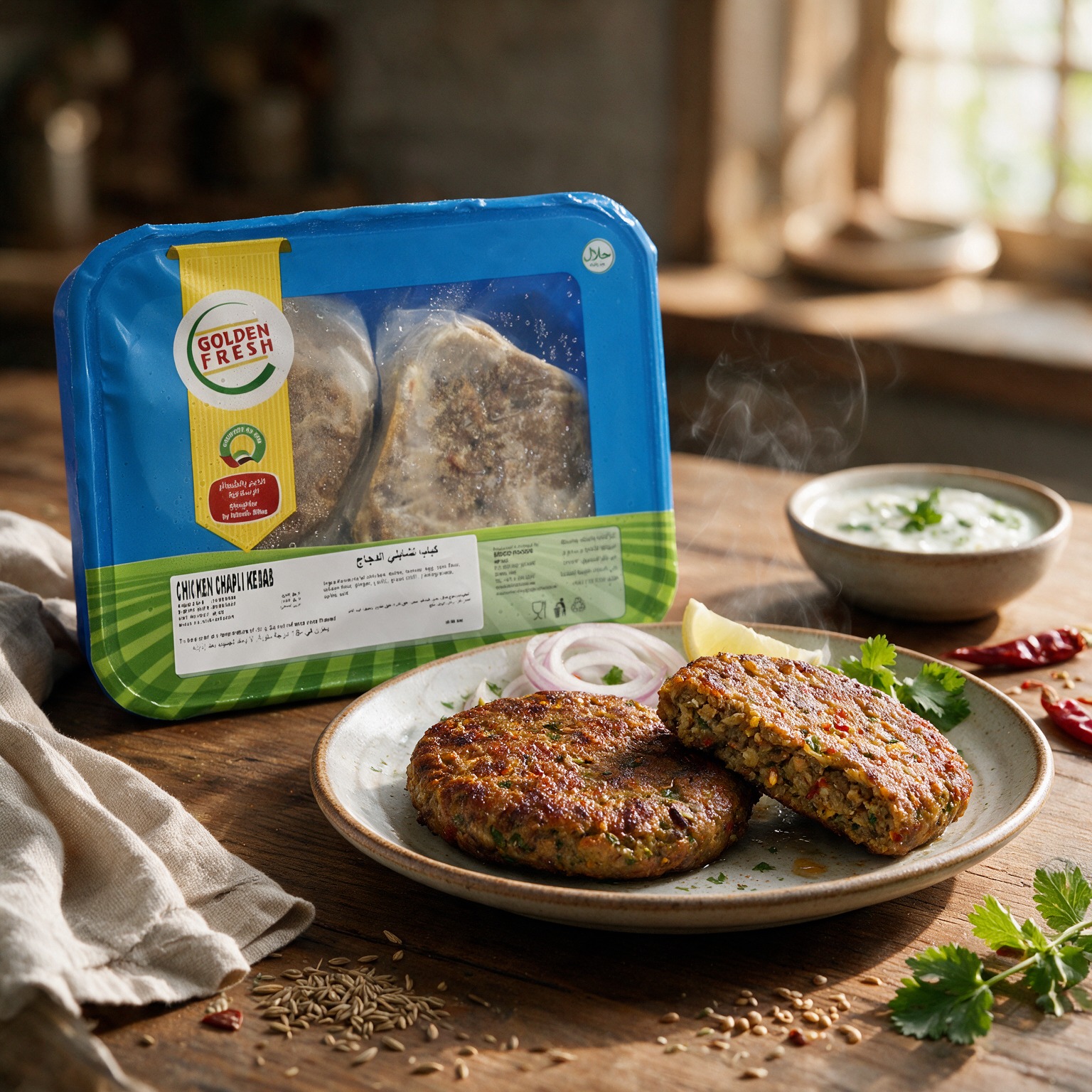 WhatsApp Image 2026-09-16 at 12.13.01 PM Thick & Juicy Chicken Chapli Kebab 400g (4 pcs) | Golden Fresh - Image 1