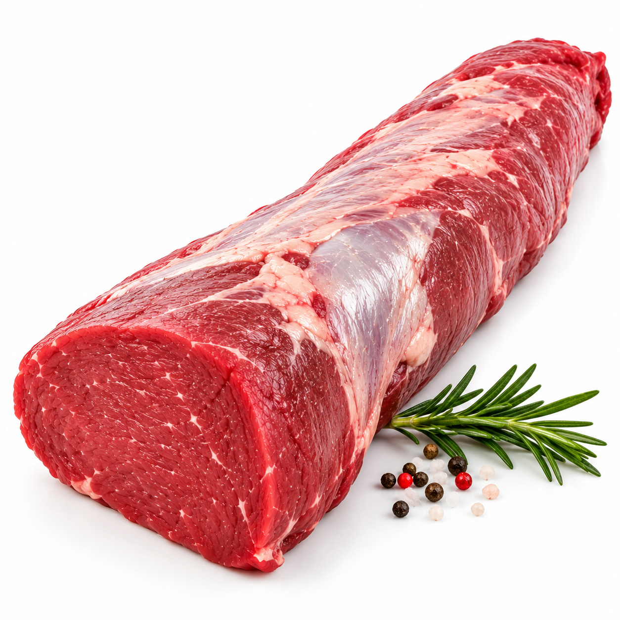 Raw Beef Tenderloin with Rosemary and Peppercorns Fresh Beef Tenderloin (91/kg) Approx. 20kg | Bordon - Image 1